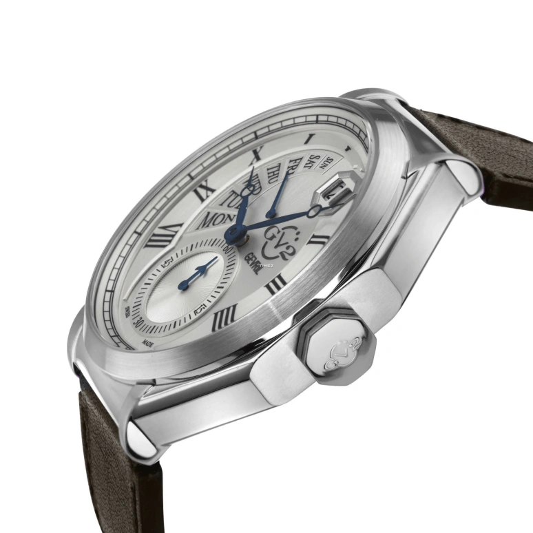 Gevril,Marchese 44mm,44mm,Stainless Steel,Silver,Quartz,Date,Day,Retrograde,42420