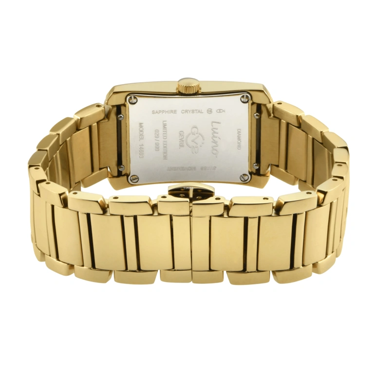 Gevril,Luino 29.50mm,29.50mm,Stainless Steel,White,Quartz,Sapphire,Rectangular,14602B