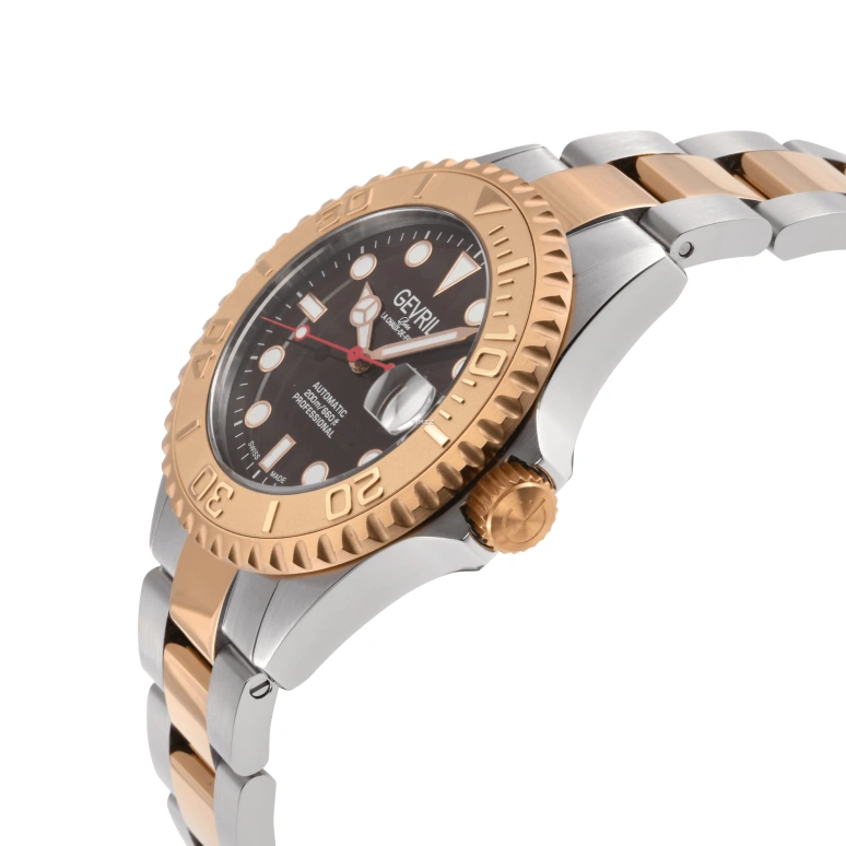Gevril,Wall Street 39mm,39mm,Stainless Steel,Brown,Automatic,Day,38hours,4753B