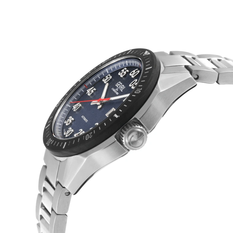 Gevril,Ascari 43mm,43mm,Stainless Steel,Blue,Automatic,Day,Sapphire,48301BN