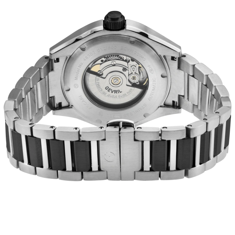 Gevril,Ascari 43mm,43mm,Stainless Steel,White,Automatic,Day,Sapphire,48302B