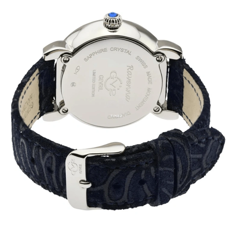 Gevril,Ravenna 37mm,37mm,Stainless Steel,Blue,Quartz,Sapphire,Round,12603F