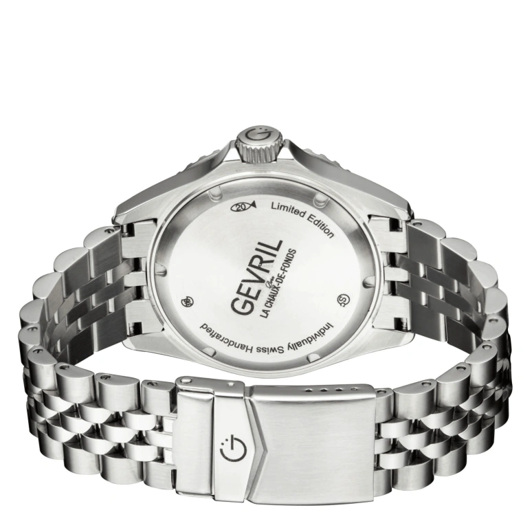 Gevril,Wall Street 43mm,43mm,Stainless Steel,Black,Automatic,Day,Dule Time,4954B