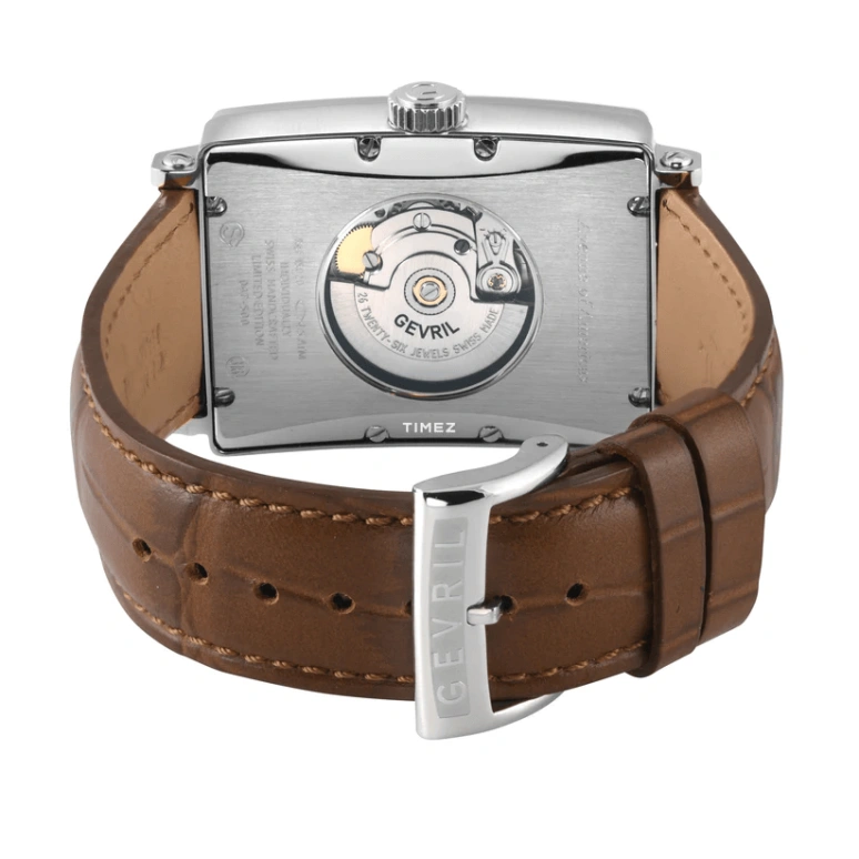 Gevril,Avenue of Americas 44mm,44mm,Stainless Steel,White,Automatic,Date,Day,15020