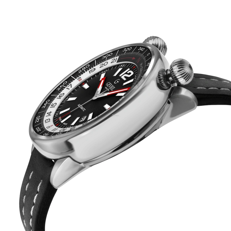 Gevril,Wallabout 44mm,44mm,Stainless Steel,Black,Automatic,Day,Sapphire,48561A