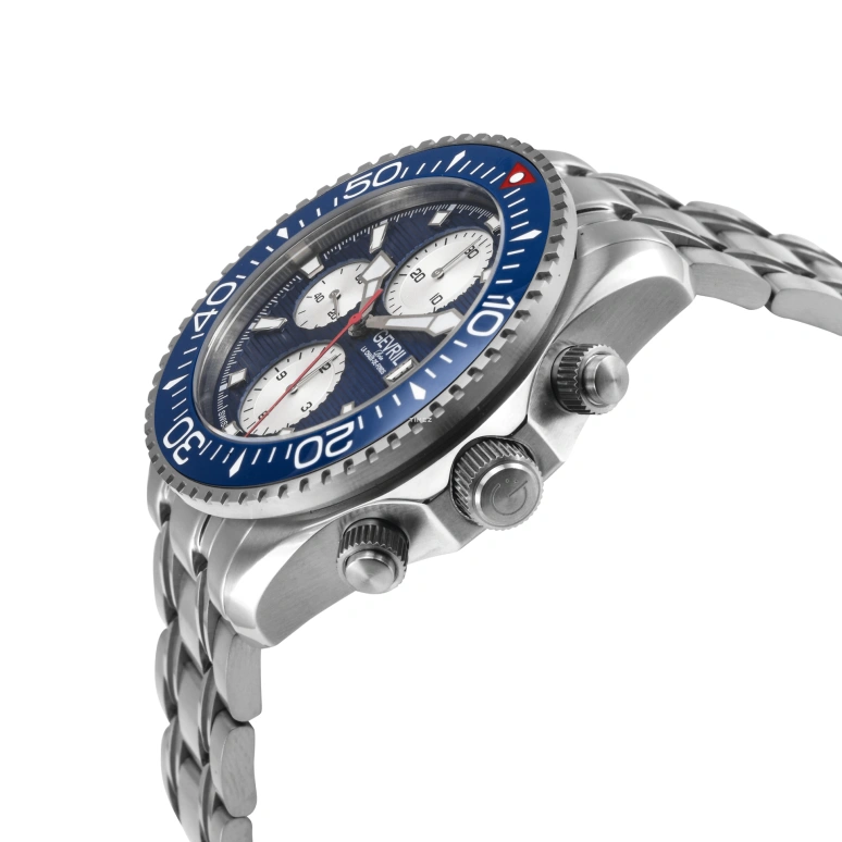 Gevril,Hudson Yards 43mm,43mm,Stainless Steel,Blue,Automatic,Chronograph,Day,48815B