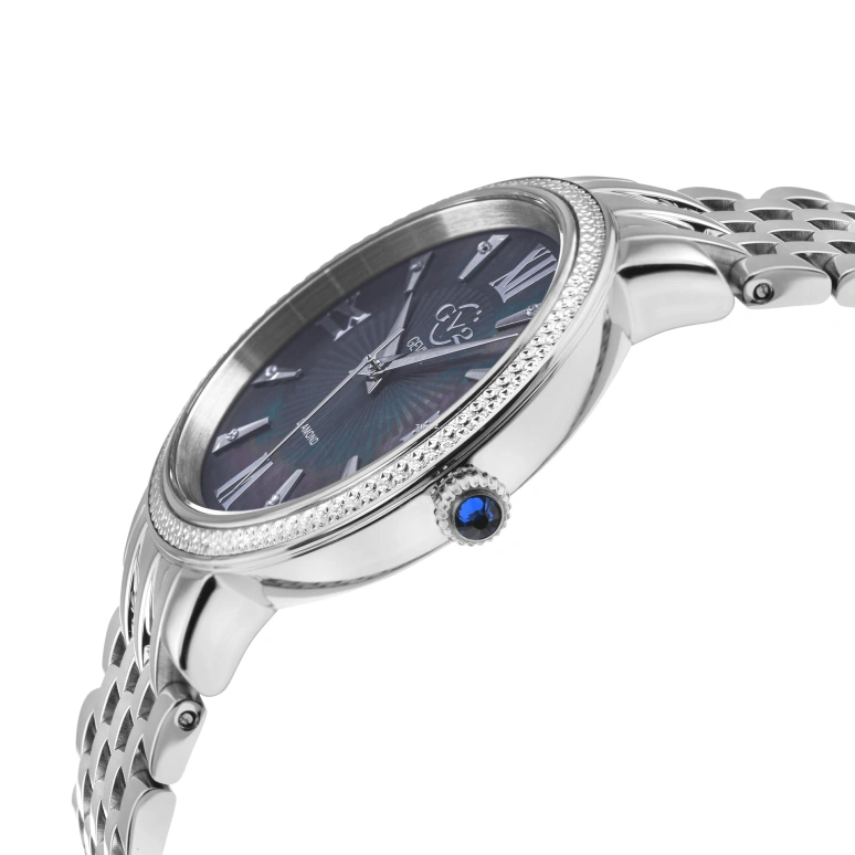 Gevril,Genoa 37mm,37mm,Stainless Steel,Black,Quartz,Sapphire,Round,12531
