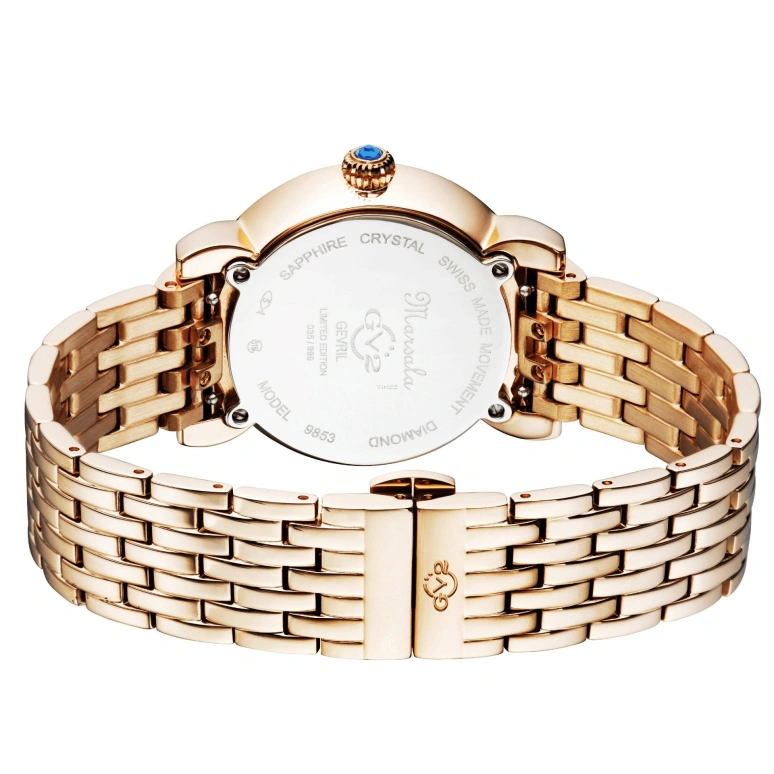 Gevril,Marsala 37mm,37mm,Stainless Steel,White,Quartz,Sapphire,Crystal Glass,Round,9853B