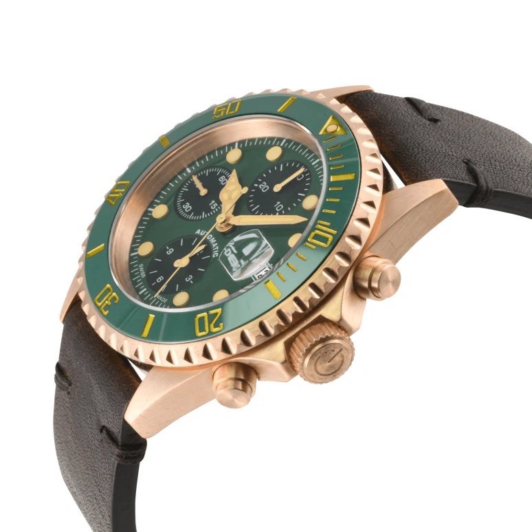 Gevril,Wall Street 44mm,44mm,Bronze,Green,Automatic,Chronograph,Day,4166