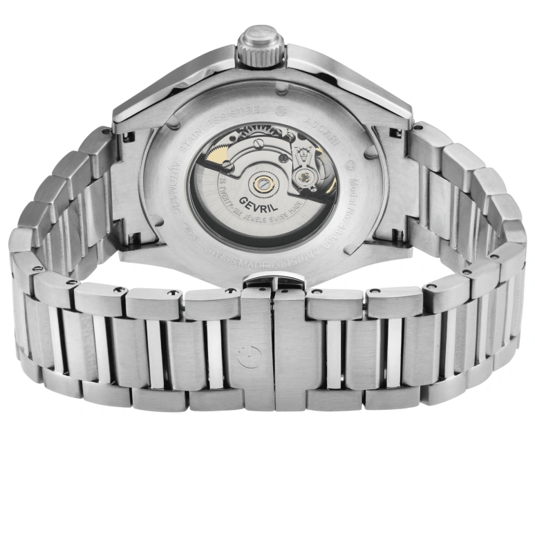 Gevril,Ascari 43mm,43mm,Stainless Steel,Black,Automatic,Day,Sapphire,48300B