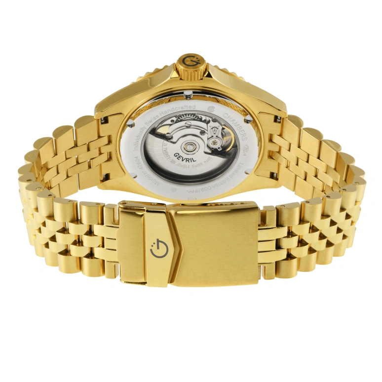 Gevril,Chambers 42mm,42mm,Stainless Steel,Blue,Automatic,Day,38hours,42604