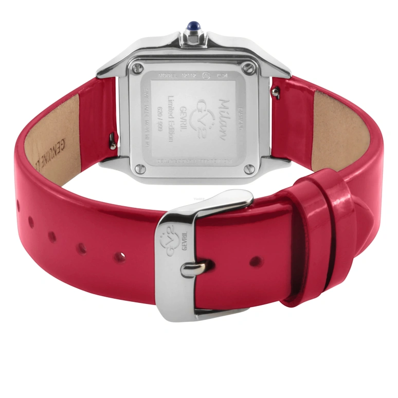 Gevril,Milan 27.50mm,27.50mm,Stainless Steel,White,Quartz,Sapphire,Square,12110,12110-4