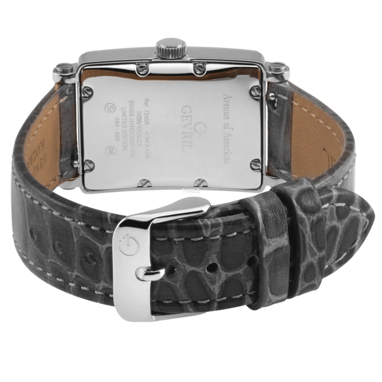 Gevril,Avenue of Americas 33x25mm,33x25mm,Stainless Steel,Pink,Quartz,Day,Sapphire,Crystal Glass,7245R,7245R-5