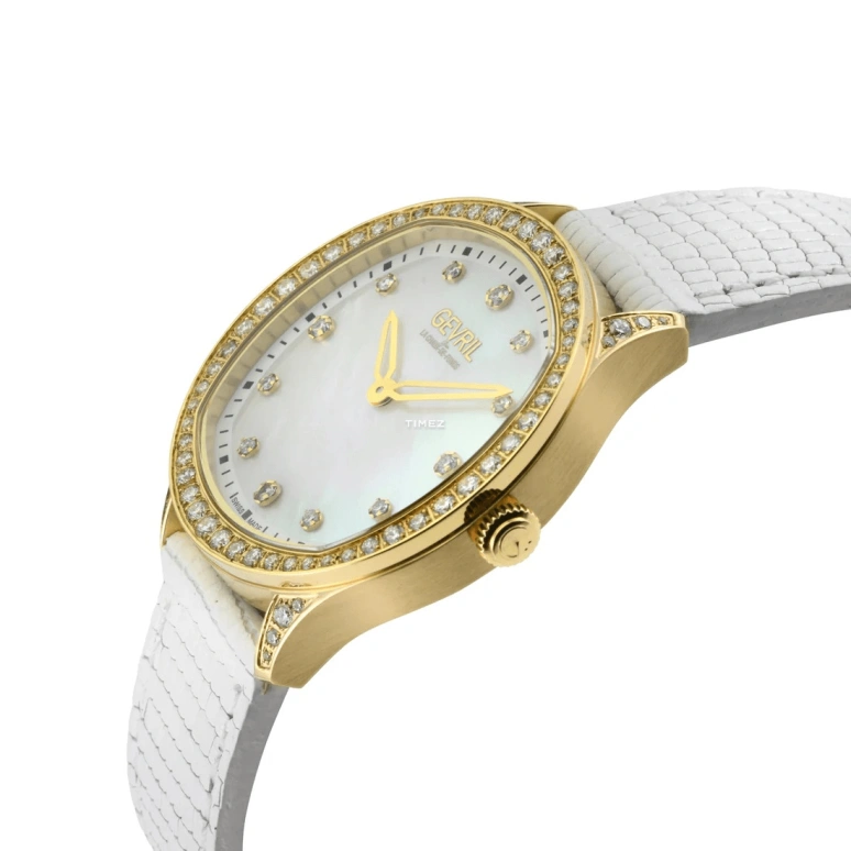 Gevril,Morcote 36mm,36mm,Stainless Steel,White,Quartz,Sapphire,Crystal Glass,Cushion,10221