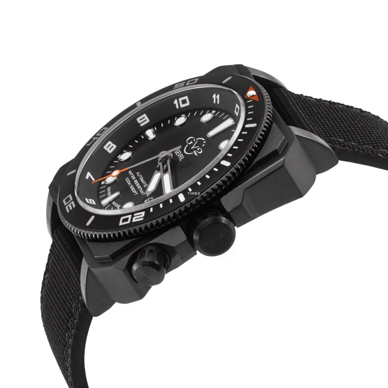 Gevril,XO Submarine 44mm,44mm,Stainless Steel,Black,Automatic,Day,Dule Time,4546