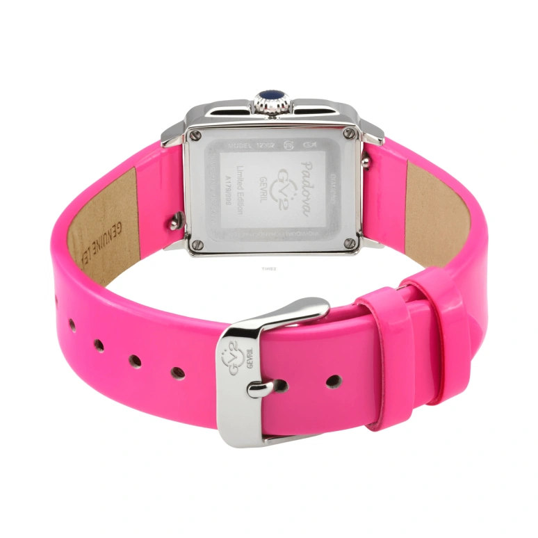 Gevril,Padova 27mm,27mm,Stainless Steel,Dual,White,Pink,Quartz,Sapphire,Rectangular,12302,12302-8