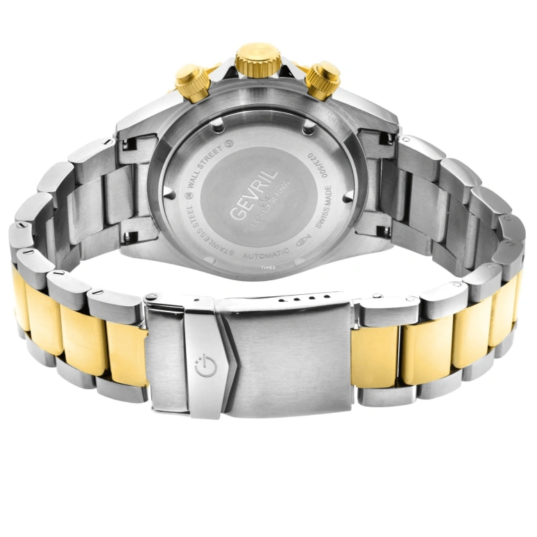 Gevril,Wall Street 43mm,43mm,Stainless Steel,Blue,Automatic,Chronograph,Day,4151A