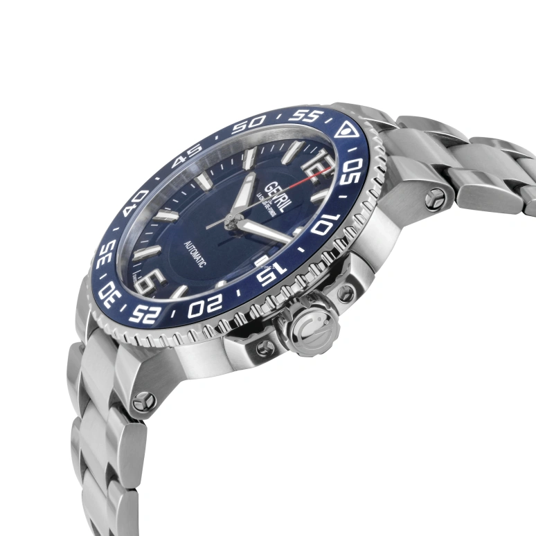 Gevril,Riverside 42mm,42mm,Stainless Steel,Blue,Automatic,Day,38hours,46702