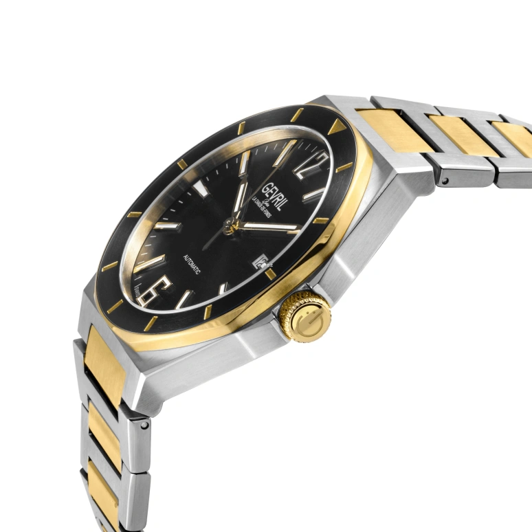Gevril,High Line 43mm,43mm,Stainless Steel,Black,Automatic,Day,38hours,48406B