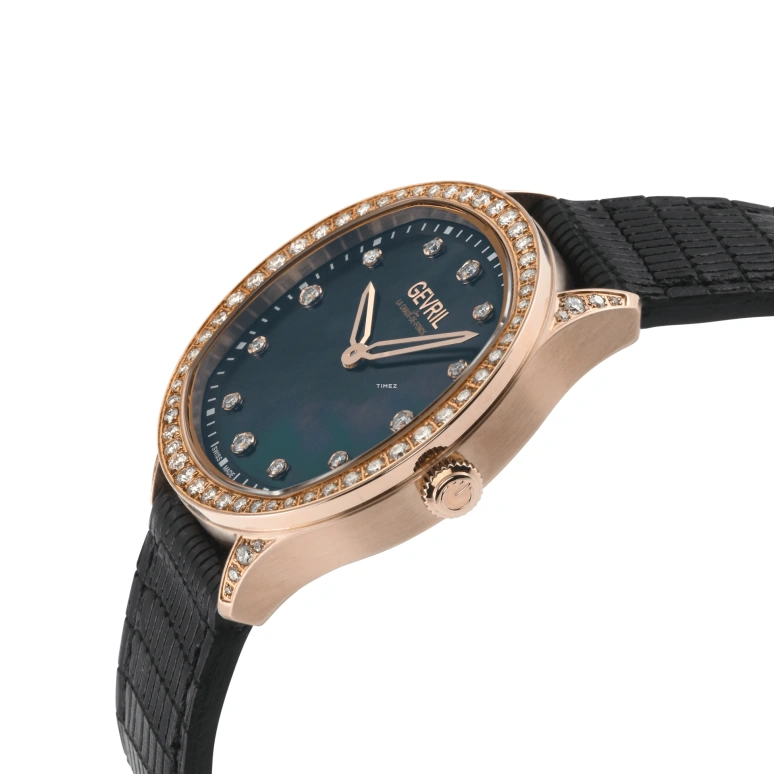 Gevril,Morcote 36mm,36mm,Stainless Steel,Black,Quartz,Sapphire,Cushion,10257