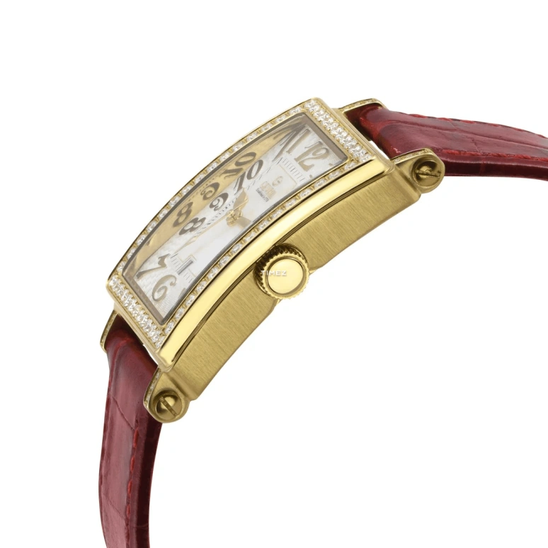 Gevril,Avenue of Americas 33x25mm,33x25mm,Stainless Steel,Pink,Quartz,Day,Sapphire,Crystal Glass,7449YL