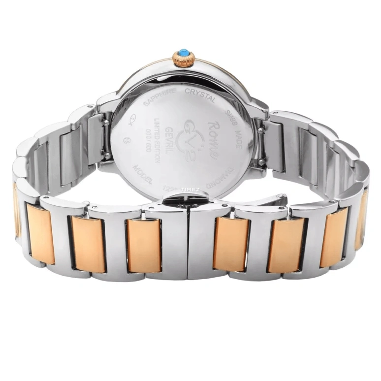 Gevril,Rome 36mm,36mm,Stainless Steel,White,Quartz,Sapphire,Round,12204B