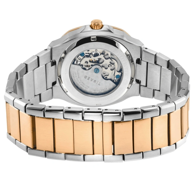 Gevril,Potente 40mm,40mm,Stainless Steel,White,Automatic,Sapphire,Cushion,18119B