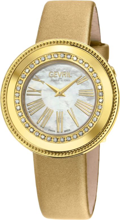 Gevril,Gandria 36mm,36mm,Stainless Steel,White,Quartz,Sapphire,Round,12121,12121-2