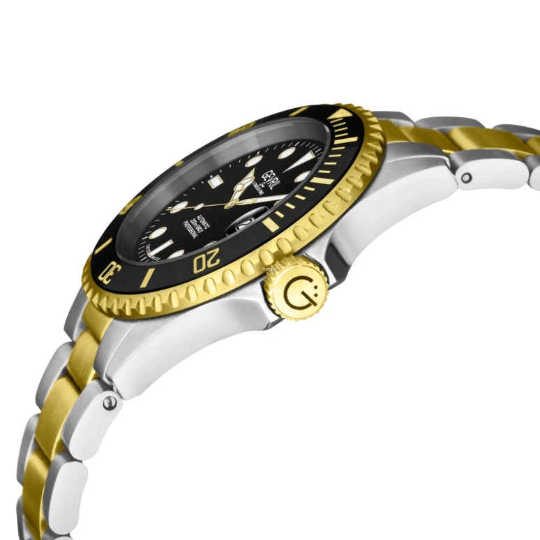 Gevril,Wall Street 43mm,43mm,Stainless Steel,Black,Automatic,Day,38hours,4855A