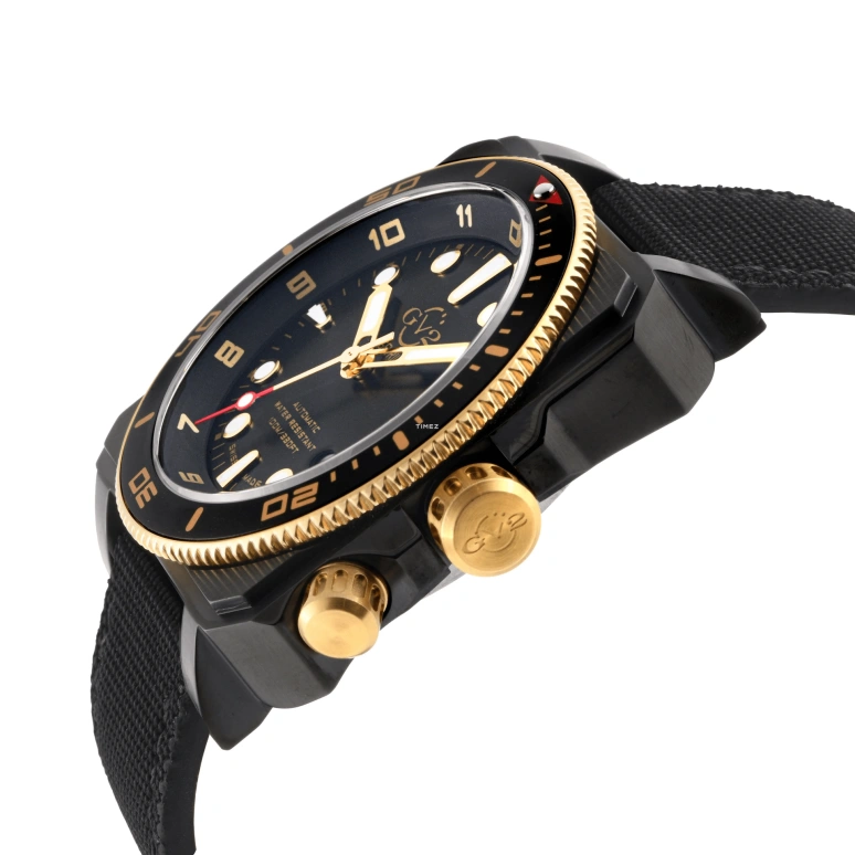 Gevril,XO Submarine 44mm,44mm,Stainless Steel,Black,Automatic,Day,Dule Time,4544