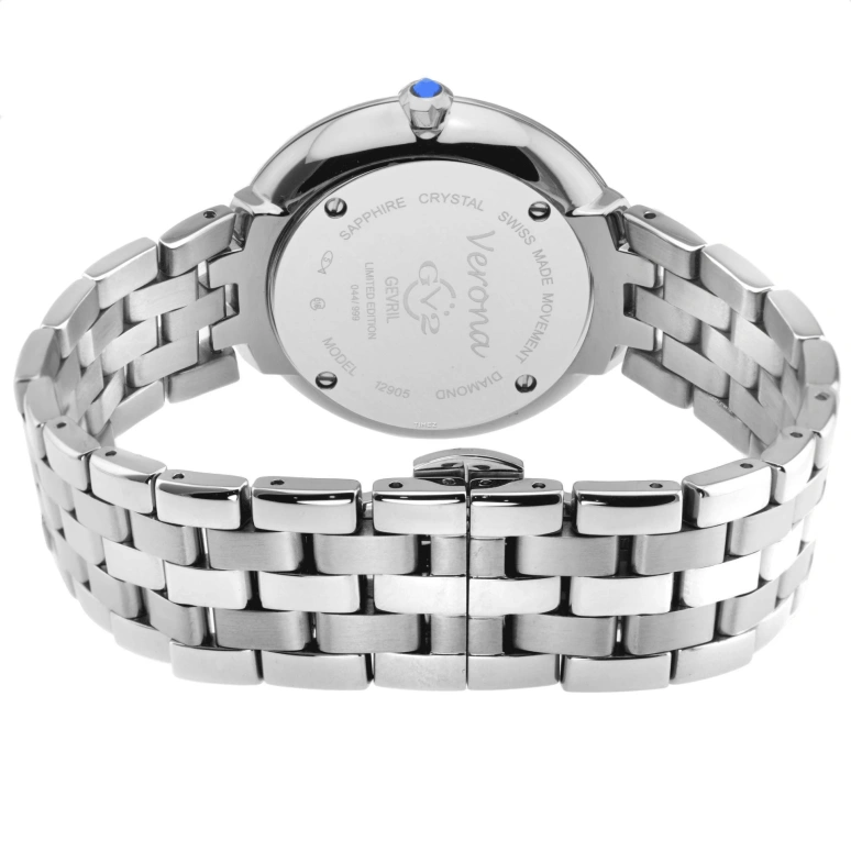 Gevril,Verona 37mm,37mm,Stainless Steel,White,Quartz,Day,Sapphire,12905B