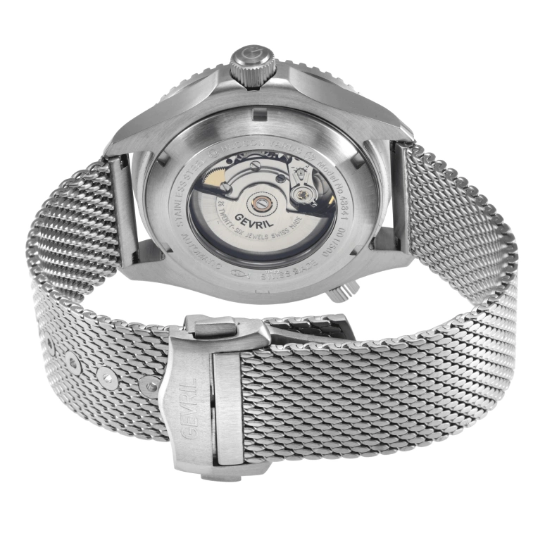 Gevril,Hudson Yards 43mm,43mm,Stainless Steel,Blue,Automatic,Day,38hours,48841B