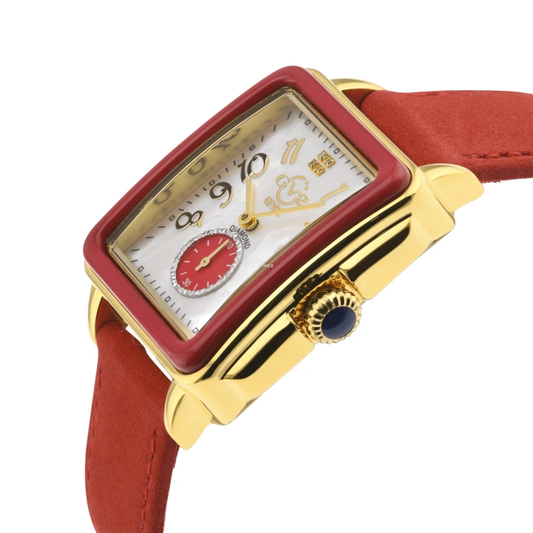 Gevril,Bari 37mm,37mm,Stainless Steel,White,Red,Quartz,Sapphire,Crystal Glass,Rectangular,9261
