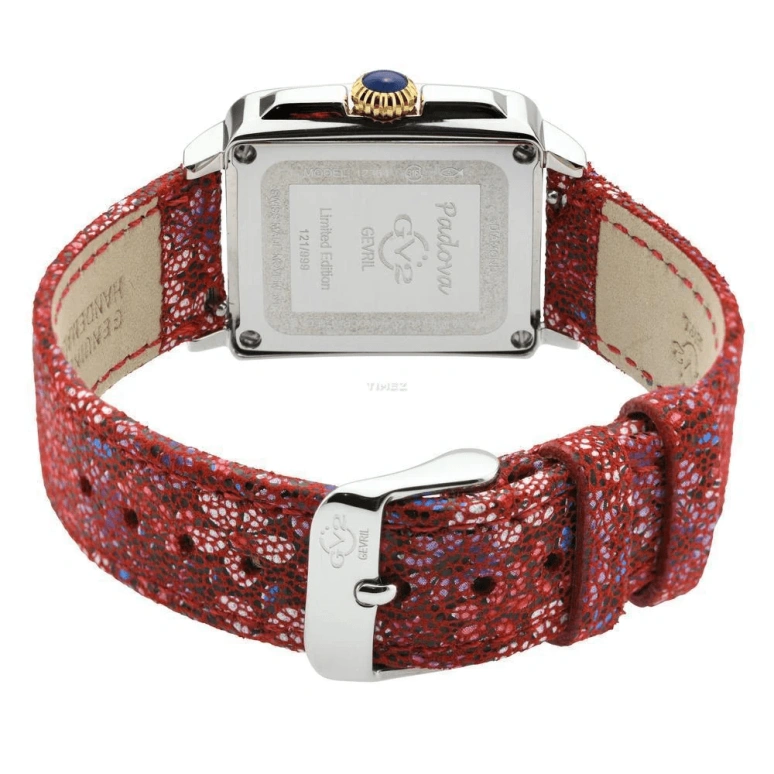 Gevril,Padova 27.50mm,27.50mm,Stainless Steel,Dual,White,Quartz,Sapphire,Rectangular,12304F