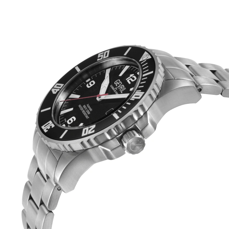 Gevril,Canal Street 46mm,46mm,Stainless Steel,Black,Automatic,Day,38hours,46600B
