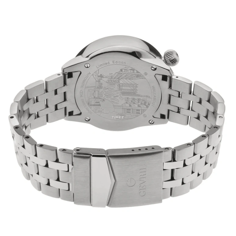 Gevril,Wallabout 44mm,44mm,Stainless Steel,Black,Automatic,Day,Sapphire,48561