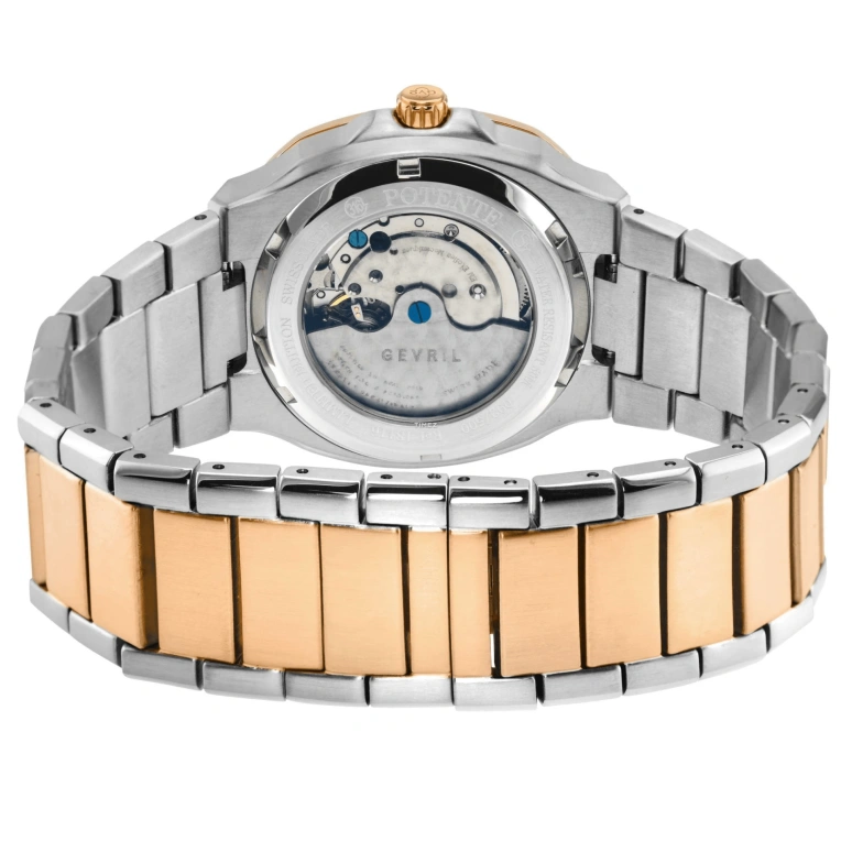 Gevril,Potente 40mm,40mm,Stainless Steel,Burgundy,Automatic,Day,Sapphire,18116B