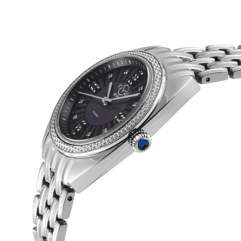 Gevril,Palermo 36mm,36mm,Stainless Steel,Black,Quartz,Sapphire,Round,13100B