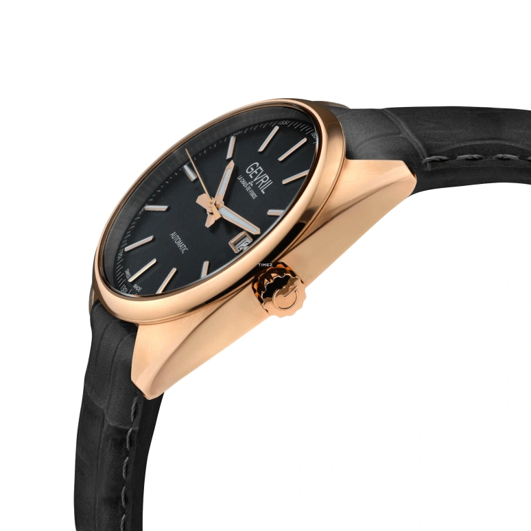 Gevril,Five Points 40mm,40mm,Stainless Steel,Black,Automatic,Day,38hours,48703A