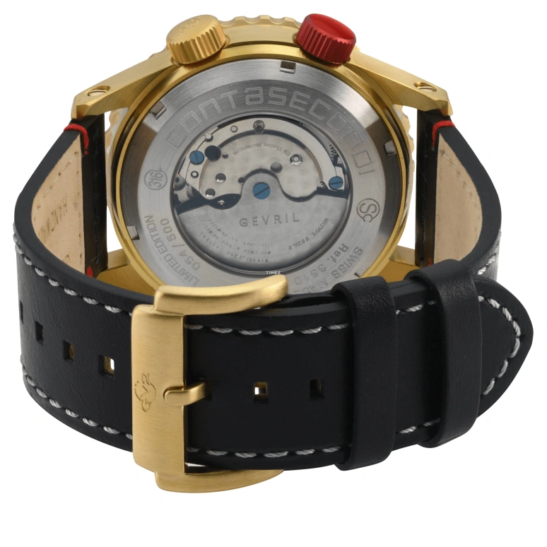 Gevril,Contasecondi 43mm,43mm,Stainless Steel,Black,Automatic,Chronograph,Day,3510