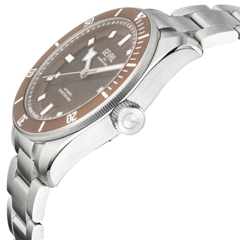 Gevril,Yorkville 43mm,43mm,Stainless Steel,Brown,Automatic,Day,38hours,48607
