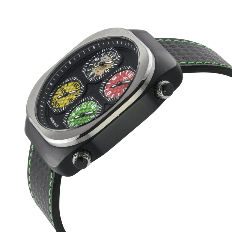 Gevril,GV2 Quattro Zone 46mm,46mm,Stainless Steel,Black,Quartz,World Time,Sapphire,43401