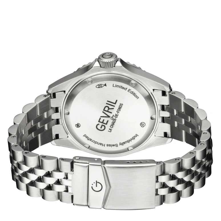 Gevril,Wall Street 43mm,43mm,Stainless Steel,Black,Automatic,Day,38hours,4852B