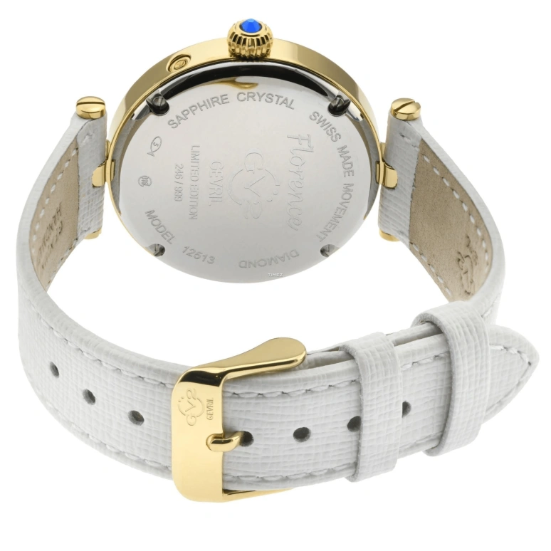 Gevril,Florence 36mm,36mm,Stainless Steel,White,Quartz,Moonphase,Date,Day,12513,12513.L