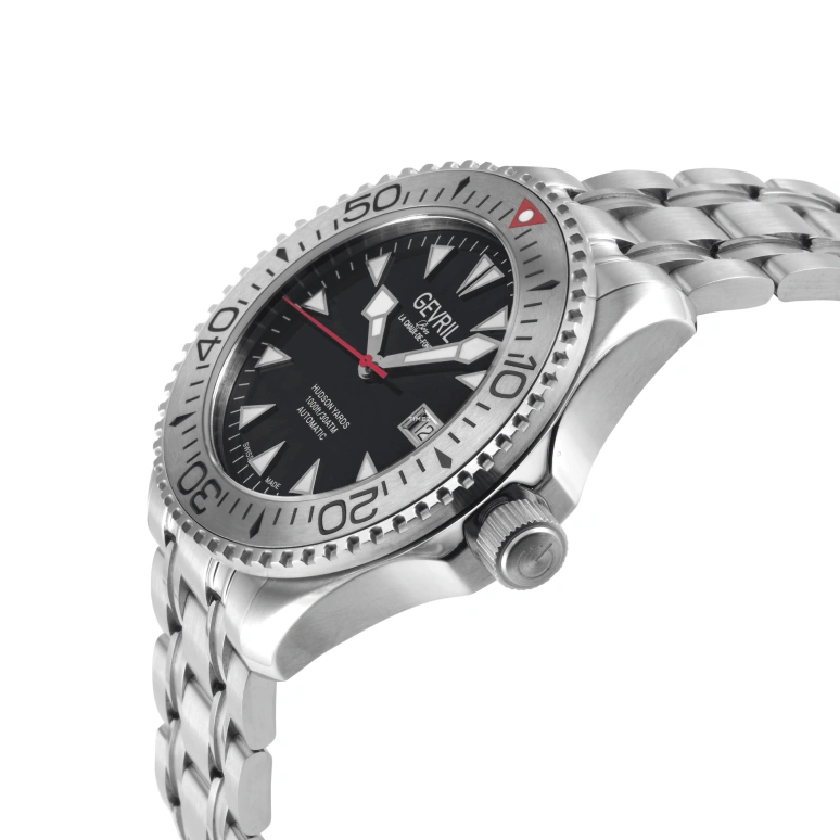 Gevril,Hudson Yards 43mm,43mm,Stainless Steel,Black,Automatic,Day,38hours,48820
