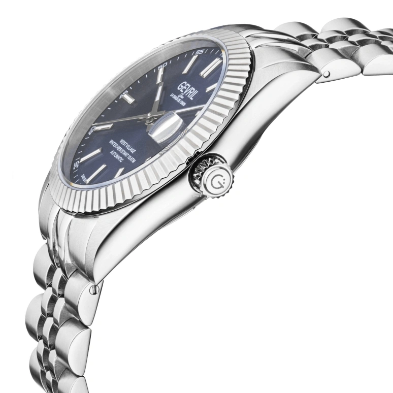 Gevril,West Village 40mm,40mm,Stainless Steel,Blue,Automatic,Day,38hours,48900