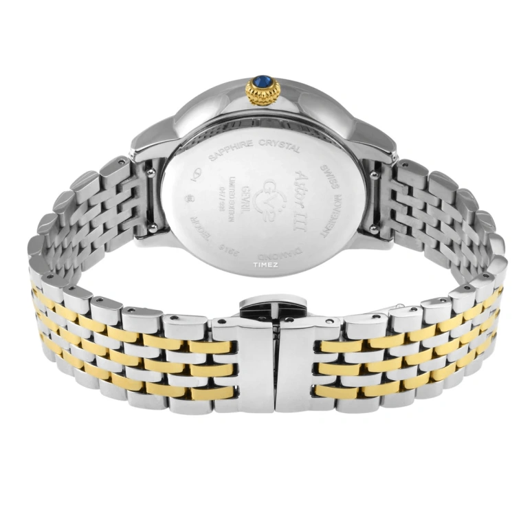 Gevril,Astor 34mm,34mm,Stainless Steel,Silver White,White,Quartz,Sapphire,Crystal Glass,Round,9155B