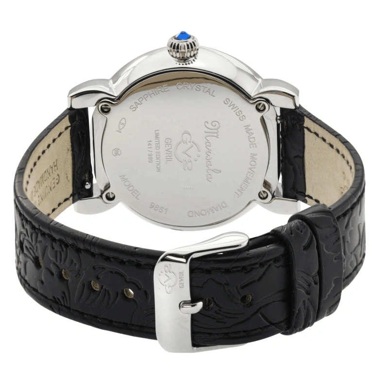 Gevril,Marsala 37mm,37mm,Stainless Steel,Black,Quartz,Sapphire,Crystal Glass,Round,9861