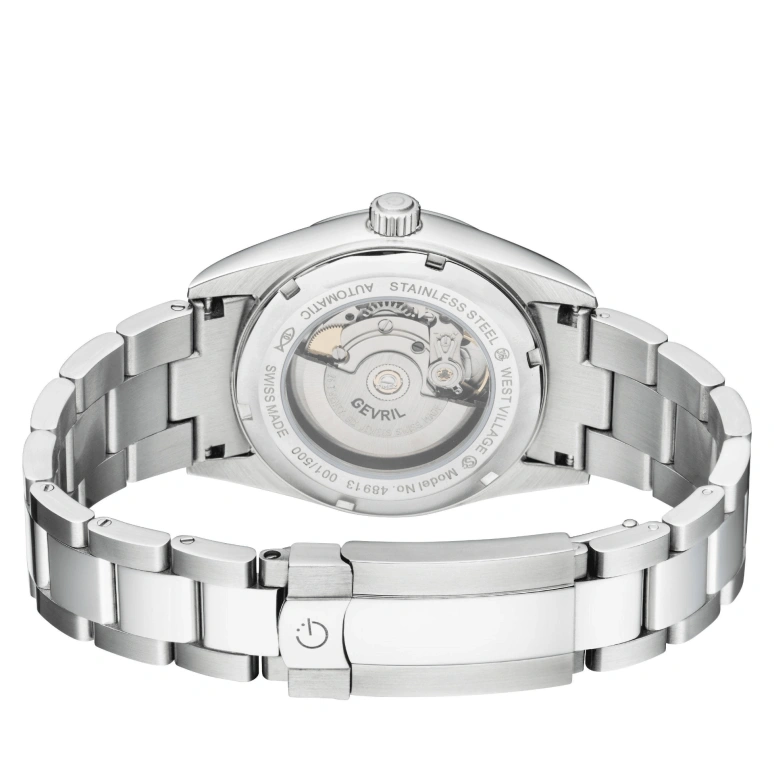 Gevril,West Village 40mm,40mm,Stainless Steel,Ice Blue,Automatic,Day,38hours,48913