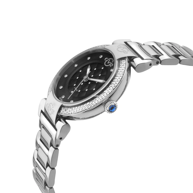 Gevril,Berletta 33mm,33mm,Stainless Steel,Black,Quartz,Sapphire,Round,1543B